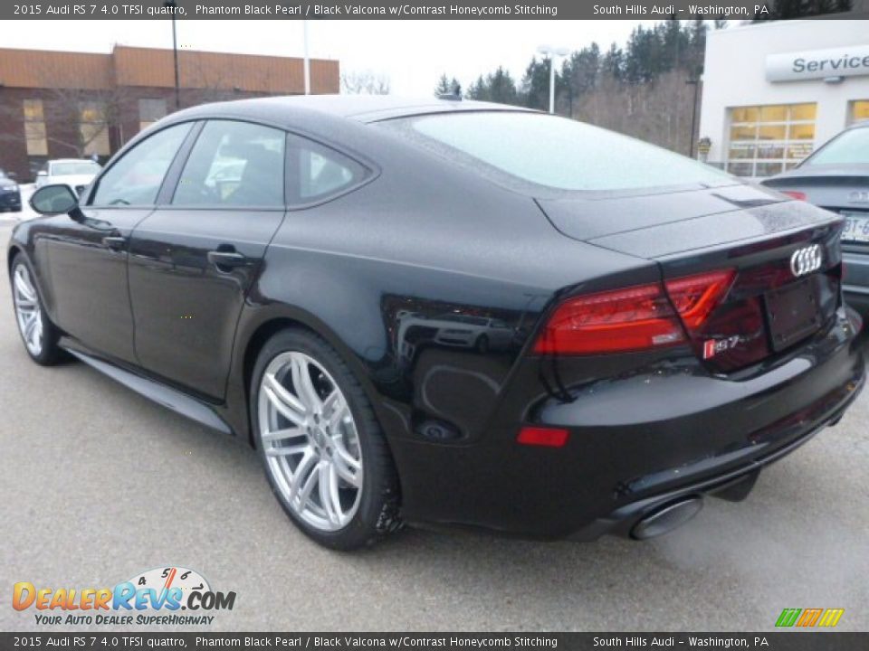 2015 Audi RS 7 4.0 TFSI quattro Phantom Black Pearl / Black Valcona w/Contrast Honeycomb Stitching Photo #2