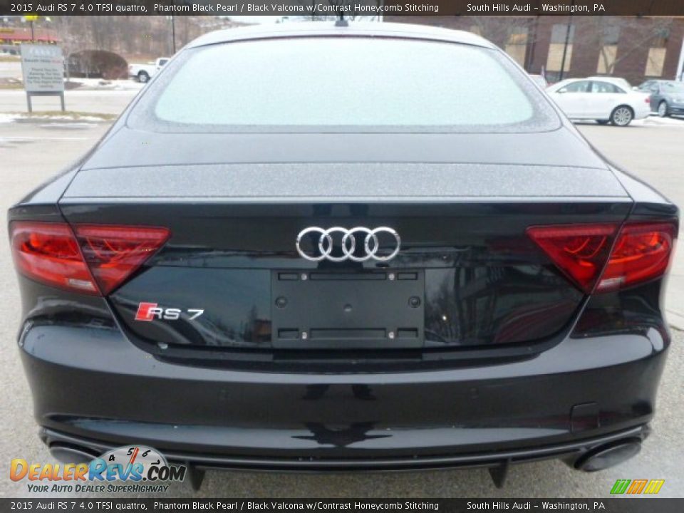 2015 Audi RS 7 4.0 TFSI quattro Phantom Black Pearl / Black Valcona w/Contrast Honeycomb Stitching Photo #3