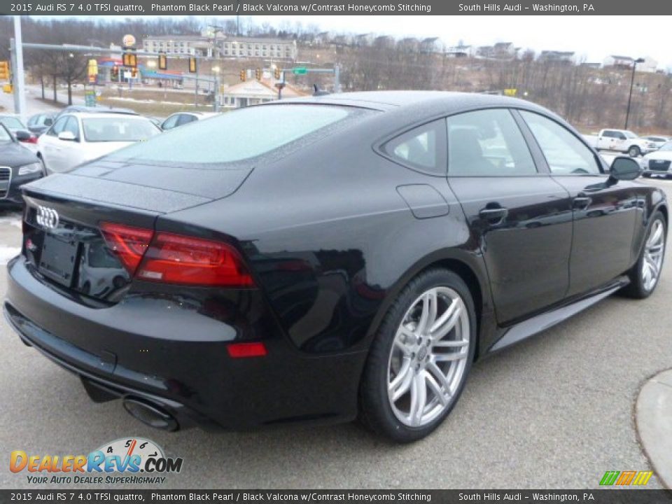 2015 Audi RS 7 4.0 TFSI quattro Phantom Black Pearl / Black Valcona w/Contrast Honeycomb Stitching Photo #4
