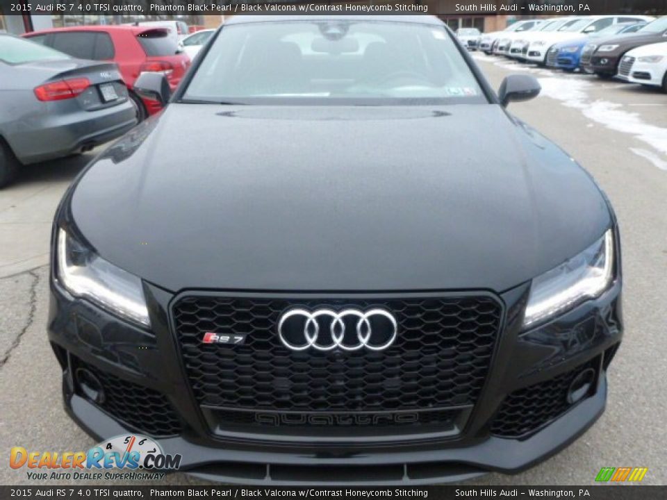 2015 Audi RS 7 4.0 TFSI quattro Phantom Black Pearl / Black Valcona w/Contrast Honeycomb Stitching Photo #6