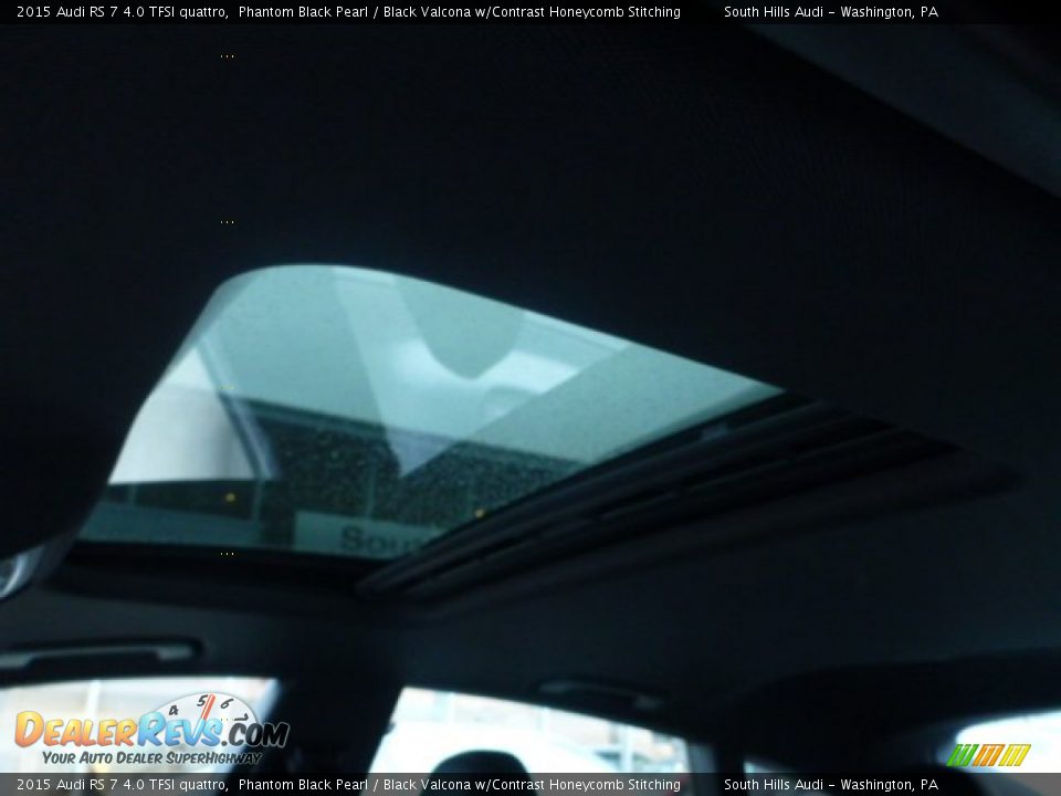 2015 Audi RS 7 4.0 TFSI quattro Phantom Black Pearl / Black Valcona w/Contrast Honeycomb Stitching Photo #13