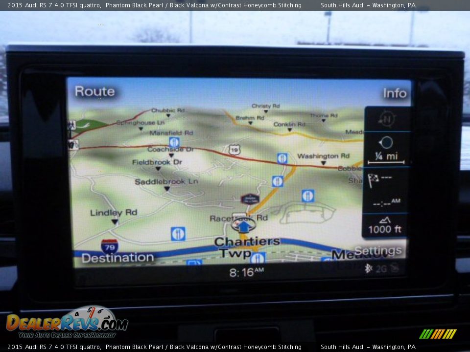 2015 Audi RS 7 4.0 TFSI quattro Phantom Black Pearl / Black Valcona w/Contrast Honeycomb Stitching Photo #14