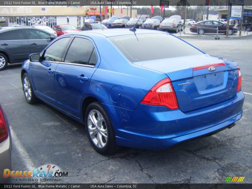 2012 Ford Fusion SE Blue Flame Metallic / Camel Photo #3