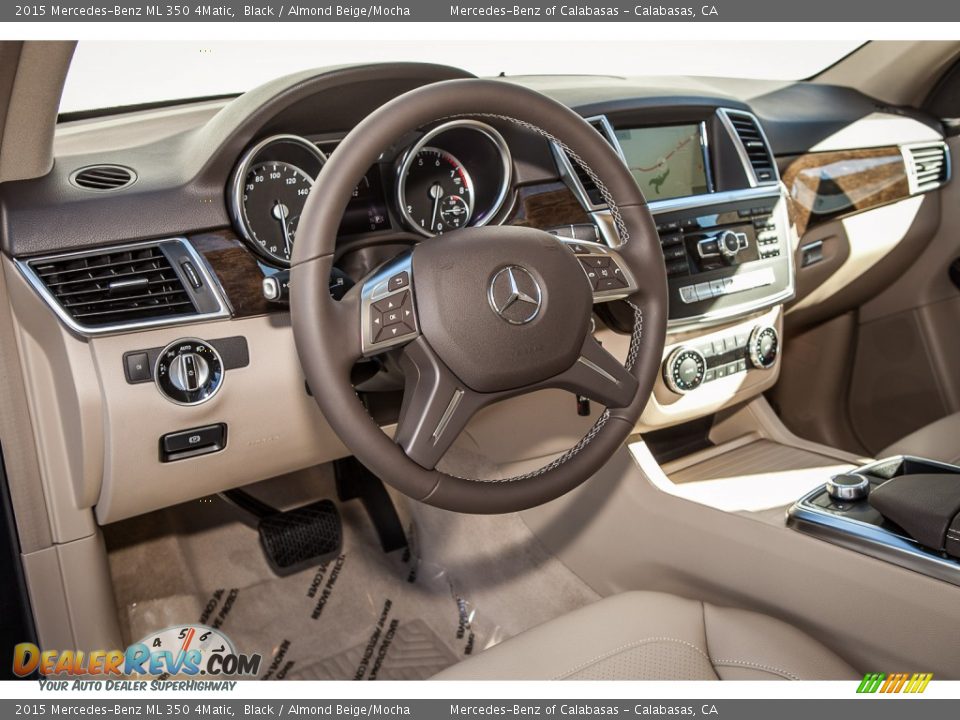 2015 Mercedes-Benz ML 350 4Matic Black / Almond Beige/Mocha Photo #5
