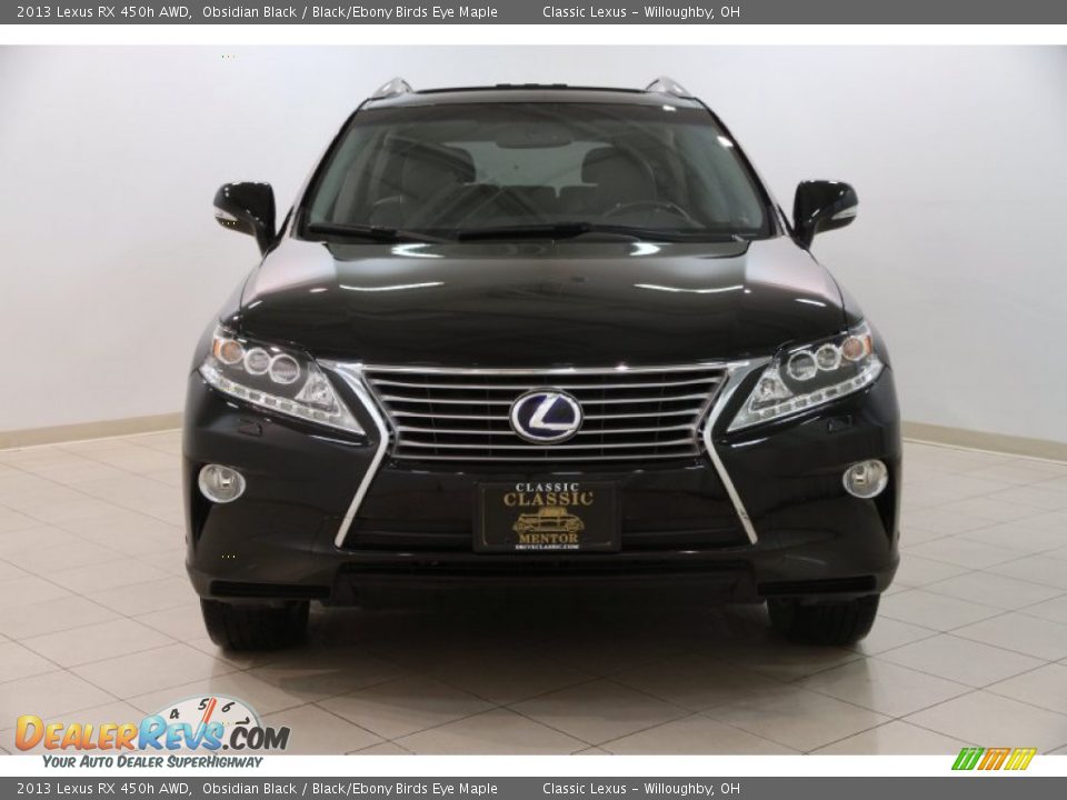 2013 Lexus RX 450h AWD Obsidian Black / Black/Ebony Birds Eye Maple Photo #2