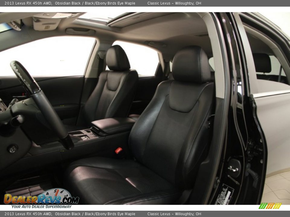 2013 Lexus RX 450h AWD Obsidian Black / Black/Ebony Birds Eye Maple Photo #5