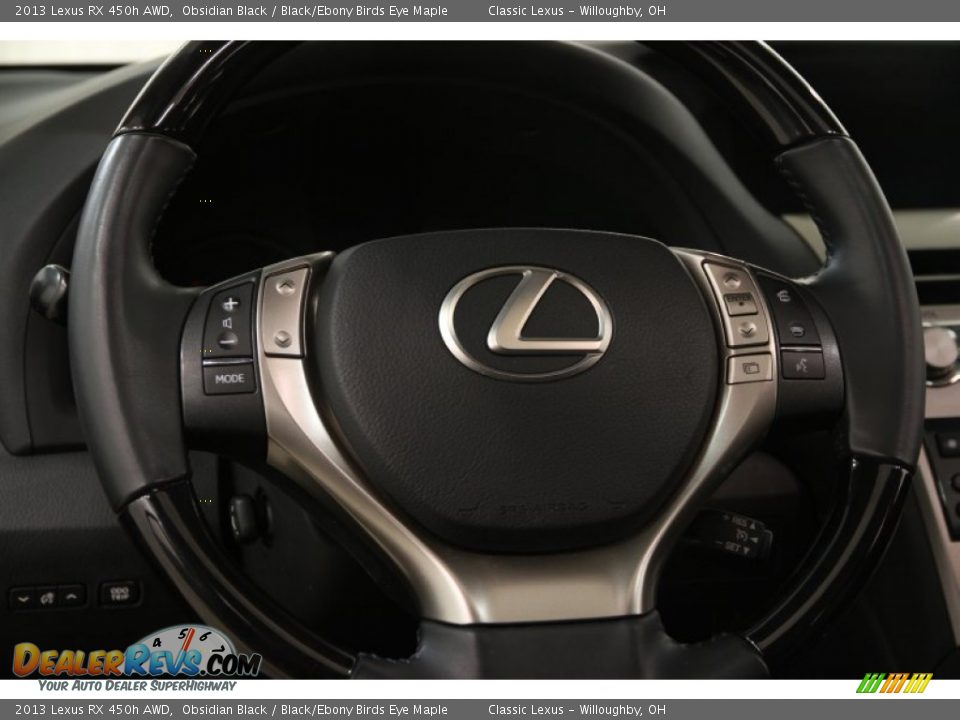2013 Lexus RX 450h AWD Obsidian Black / Black/Ebony Birds Eye Maple Photo #6