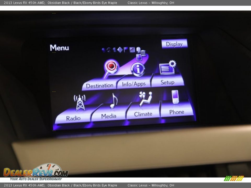 2013 Lexus RX 450h AWD Obsidian Black / Black/Ebony Birds Eye Maple Photo #11