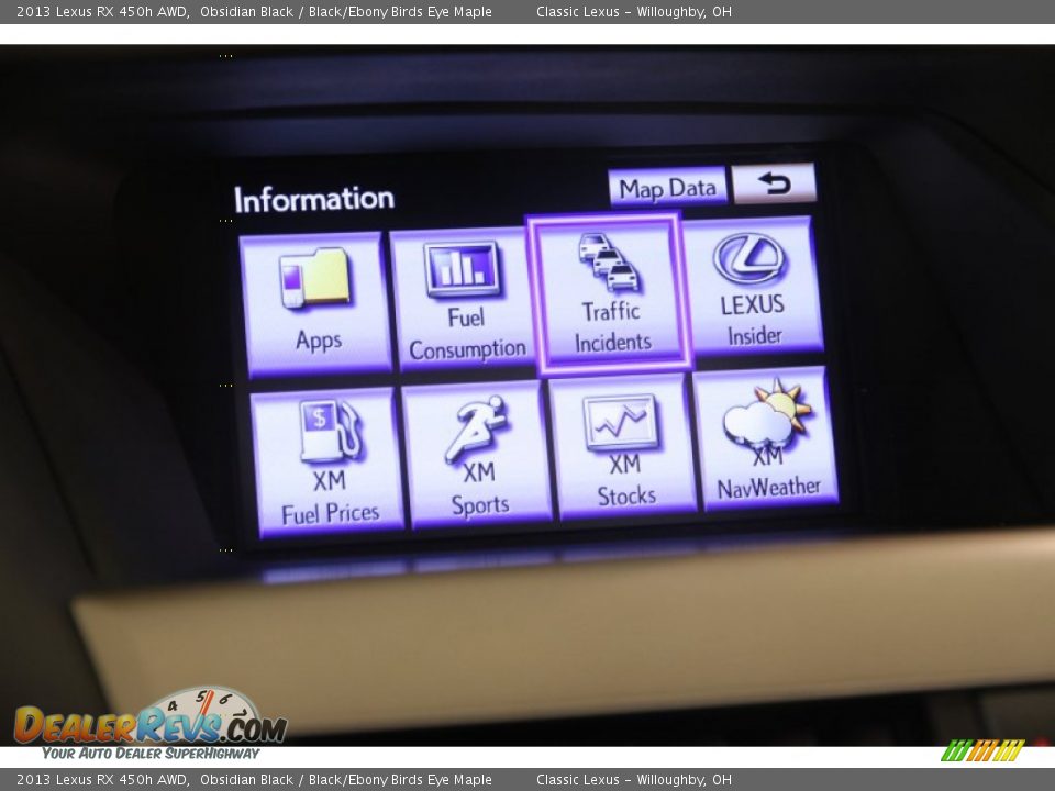 2013 Lexus RX 450h AWD Obsidian Black / Black/Ebony Birds Eye Maple Photo #13