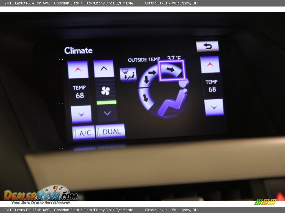 2013 Lexus RX 450h AWD Obsidian Black / Black/Ebony Birds Eye Maple Photo #17