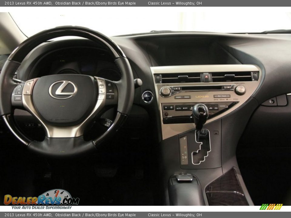 2013 Lexus RX 450h AWD Obsidian Black / Black/Ebony Birds Eye Maple Photo #28