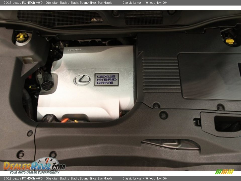 2013 Lexus RX 450h AWD Obsidian Black / Black/Ebony Birds Eye Maple Photo #30