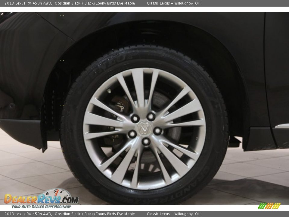 2013 Lexus RX 450h AWD Obsidian Black / Black/Ebony Birds Eye Maple Photo #31