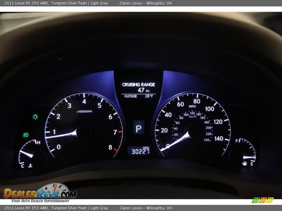 2011 Lexus RX 350 AWD Tungsten Silver Pearl / Light Gray Photo #11