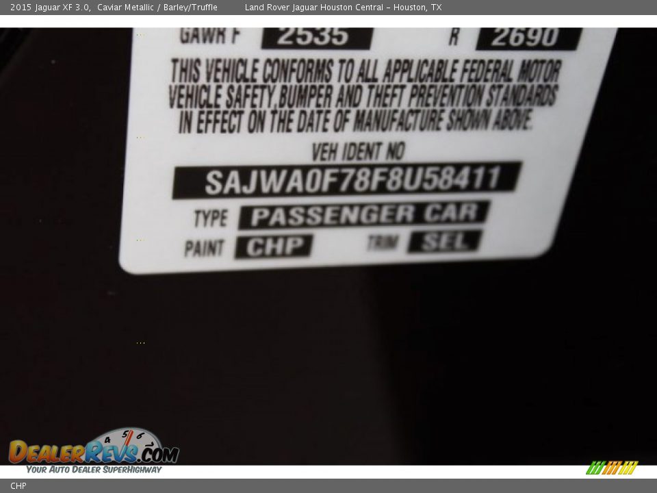 Jaguar Color Code CHP Caviar Metallic