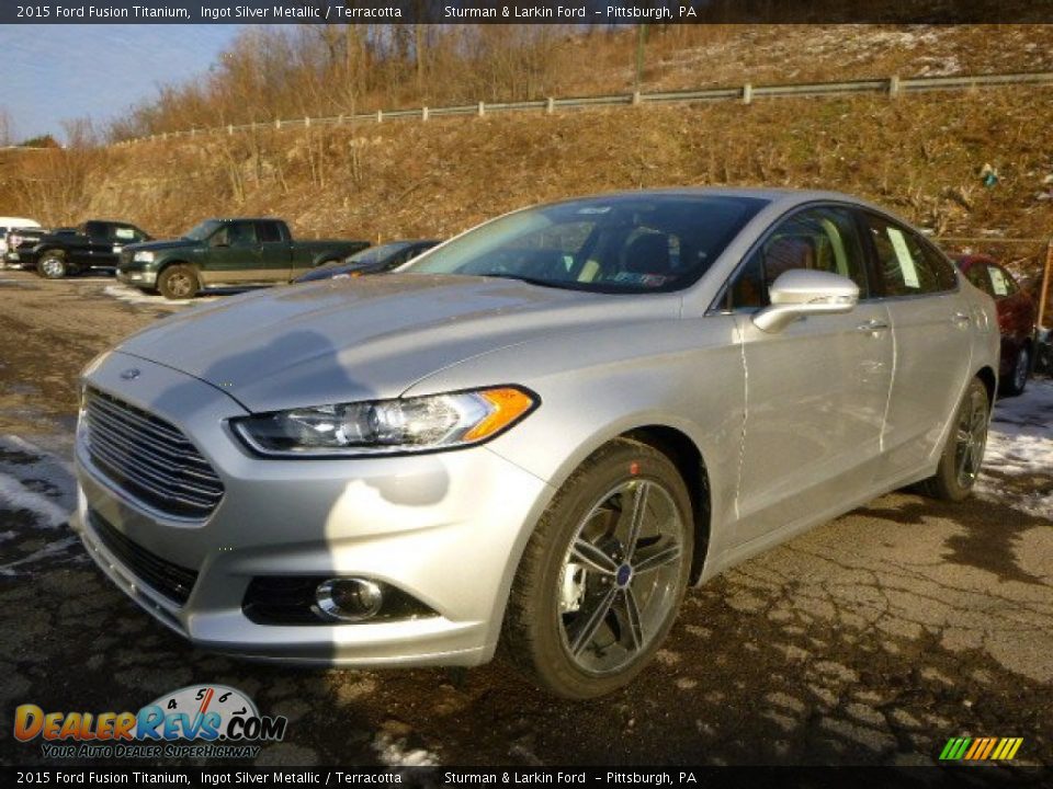 2015 Ford Fusion Titanium Ingot Silver Metallic / Terracotta Photo #3