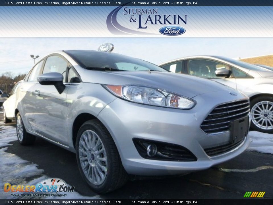 2015 Ford Fiesta Titanium Sedan Ingot Silver Metallic / Charcoal Black Photo #1