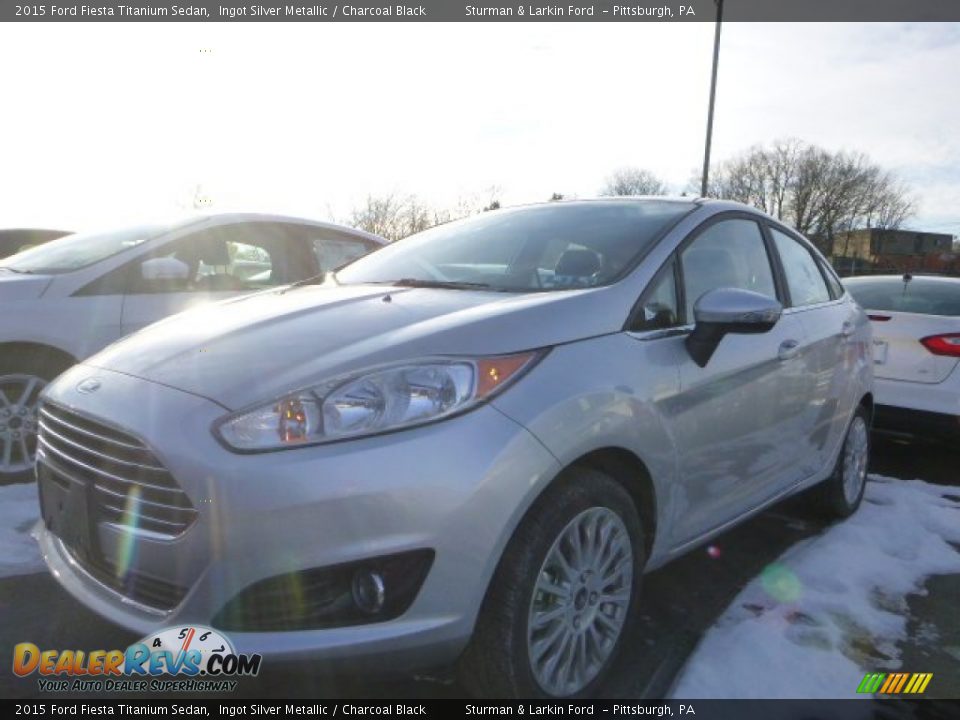 2015 Ford Fiesta Titanium Sedan Ingot Silver Metallic / Charcoal Black Photo #3