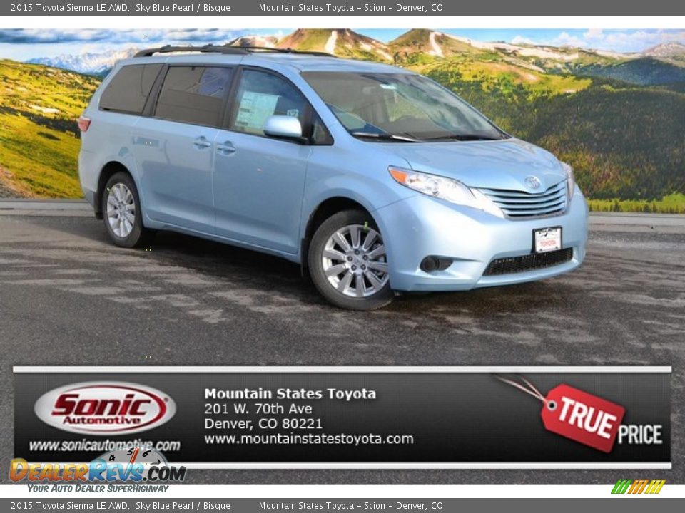 2015 Toyota Sienna LE AWD Sky Blue Pearl / Bisque Photo #1