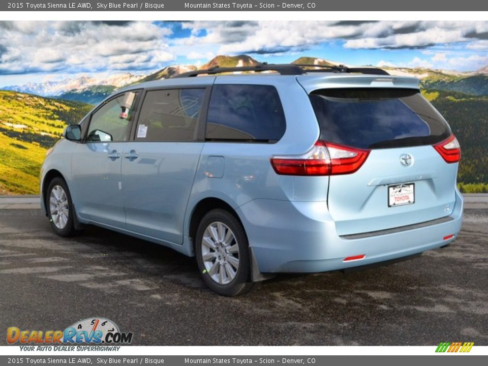 2015 Toyota Sienna LE AWD Sky Blue Pearl / Bisque Photo #3