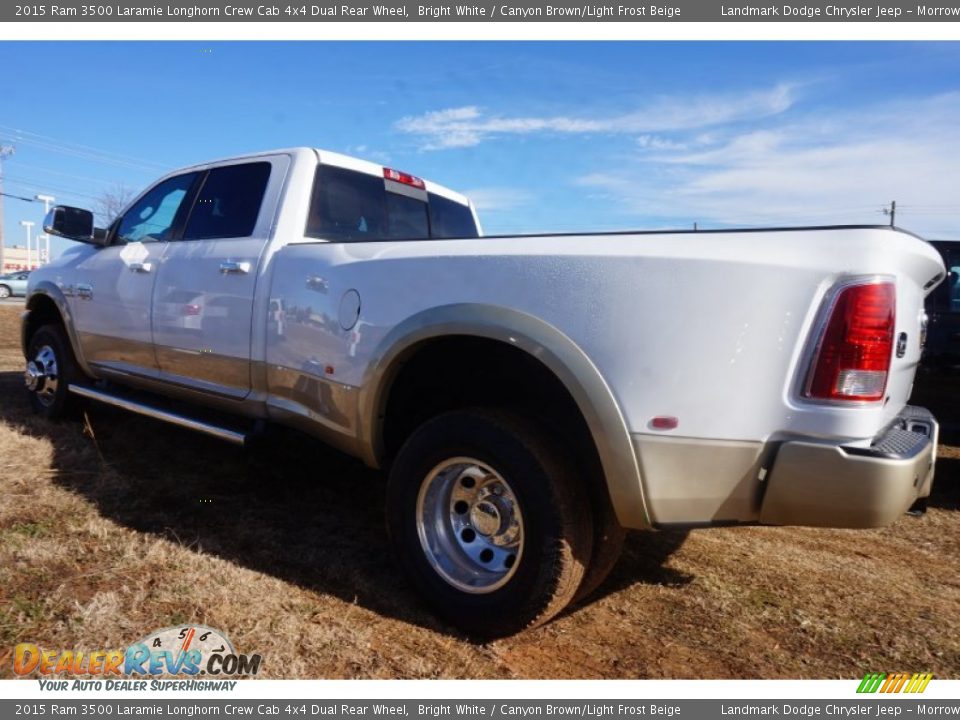 Bright White 2015 Ram 3500 Laramie Longhorn Crew Cab 4x4 Dual Rear Wheel Photo #2