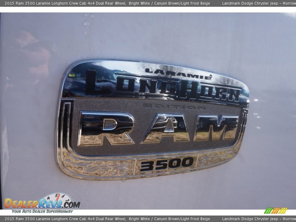 2015 Ram 3500 Laramie Longhorn Crew Cab 4x4 Dual Rear Wheel Bright White / Canyon Brown/Light Frost Beige Photo #5