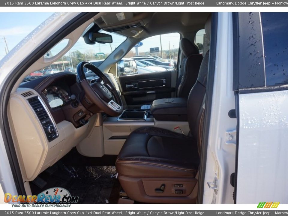 Canyon Brown/Light Frost Beige Interior - 2015 Ram 3500 Laramie Longhorn Crew Cab 4x4 Dual Rear Wheel Photo #7