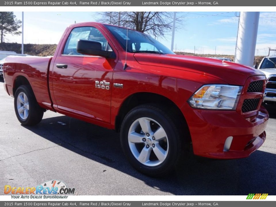 2015 Ram 1500 Express Regular Cab 4x4 Flame Red / Black/Diesel Gray Photo #4