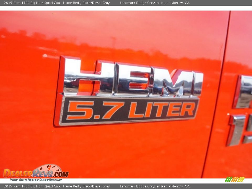 2015 Ram 1500 Big Horn Quad Cab Flame Red / Black/Diesel Gray Photo #5