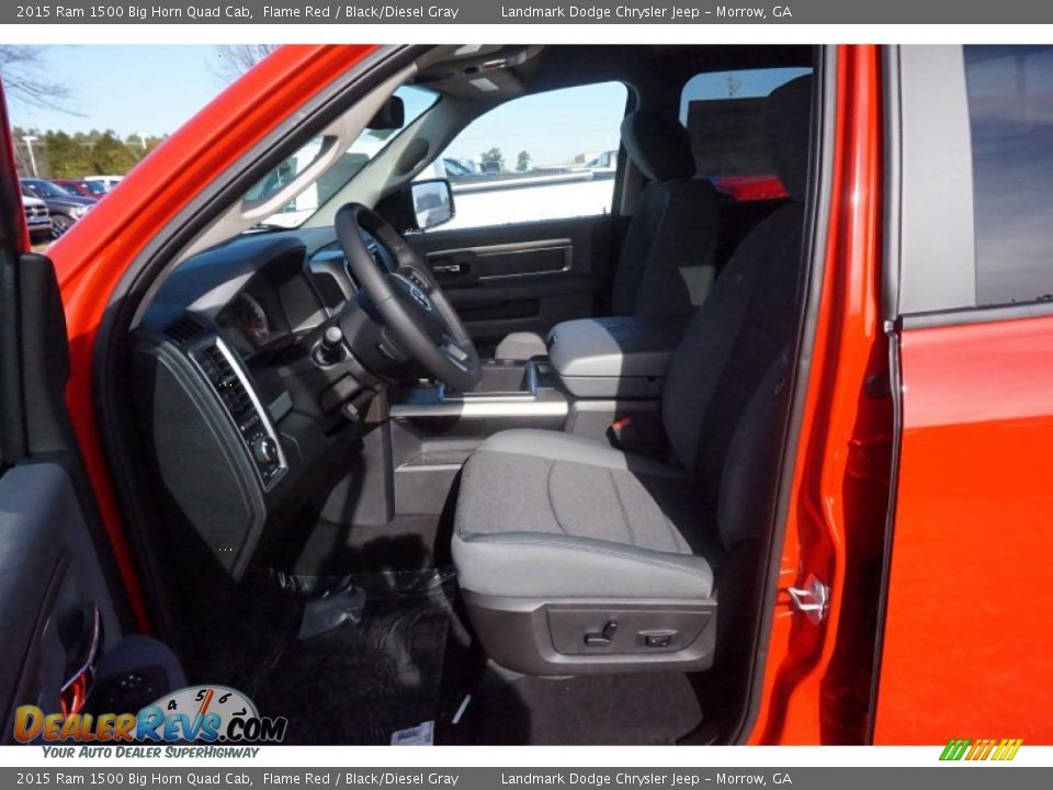2015 Ram 1500 Big Horn Quad Cab Flame Red / Black/Diesel Gray Photo #6