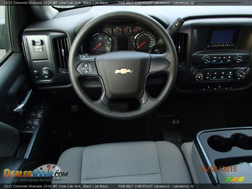 2015 Chevrolet Silverado 1500 WT Crew Cab 4x4 Black / Jet Black Photo #5
