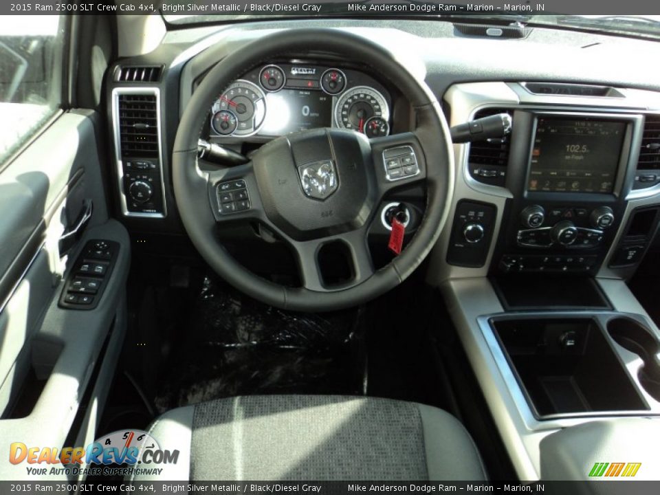 2015 Ram 2500 SLT Crew Cab 4x4 Bright Silver Metallic / Black/Diesel Gray Photo #4