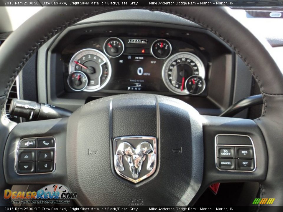 2015 Ram 2500 SLT Crew Cab 4x4 Bright Silver Metallic / Black/Diesel Gray Photo #7