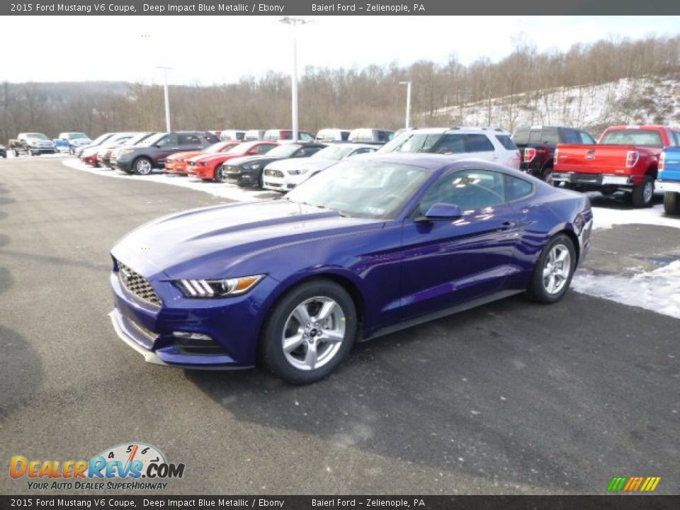 2015 Ford Mustang V6 Coupe Deep Impact Blue Metallic / Ebony Photo #1