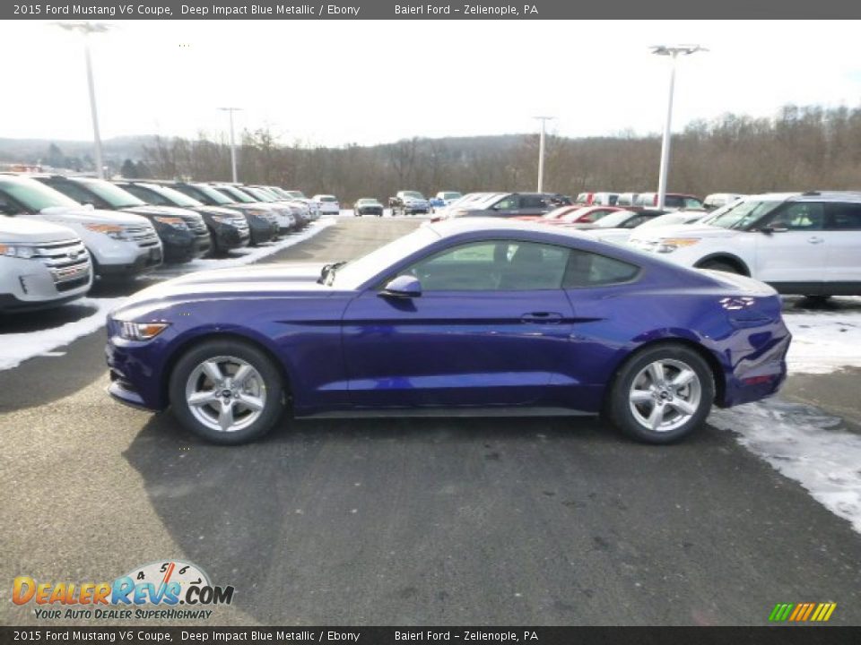 2015 Ford Mustang V6 Coupe Deep Impact Blue Metallic / Ebony Photo #2