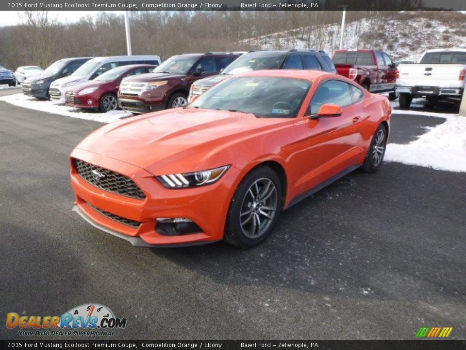 2015 Ford Mustang EcoBoost Premium Coupe Competition Orange / Ebony Photo #1