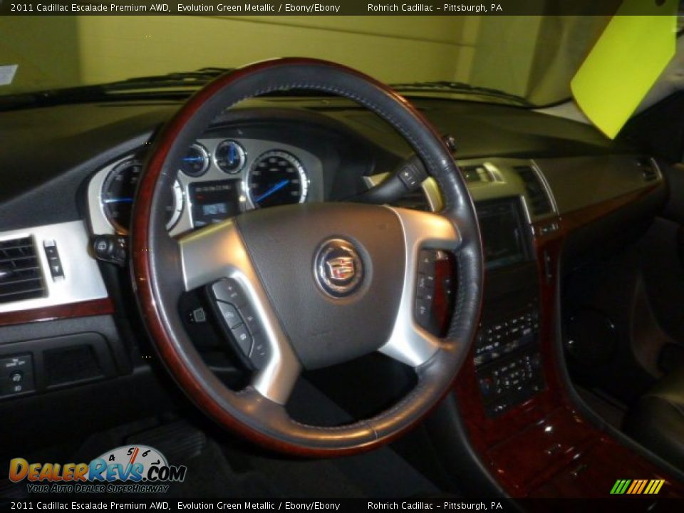 2011 Cadillac Escalade Premium AWD Evolution Green Metallic / Ebony/Ebony Photo #6