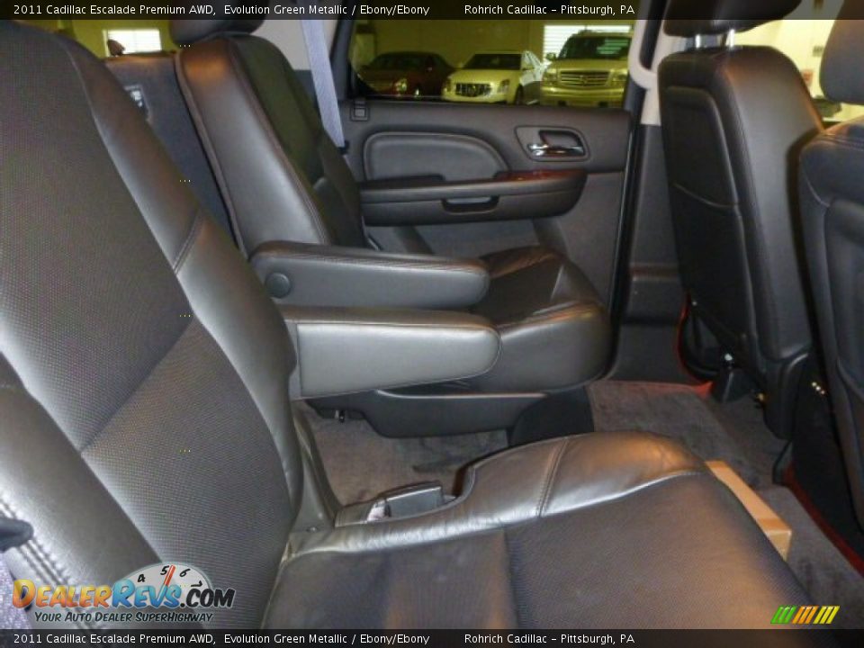 2011 Cadillac Escalade Premium AWD Evolution Green Metallic / Ebony/Ebony Photo #15
