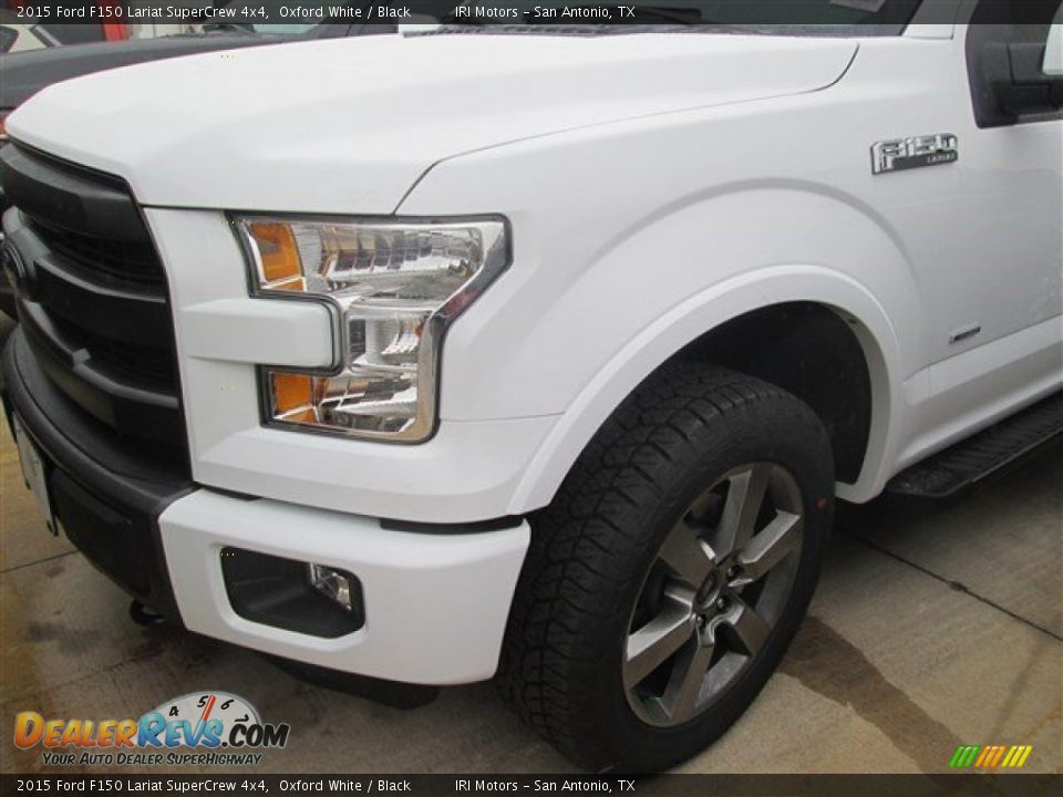 2015 Ford F150 Lariat SuperCrew 4x4 Oxford White / Black Photo #2