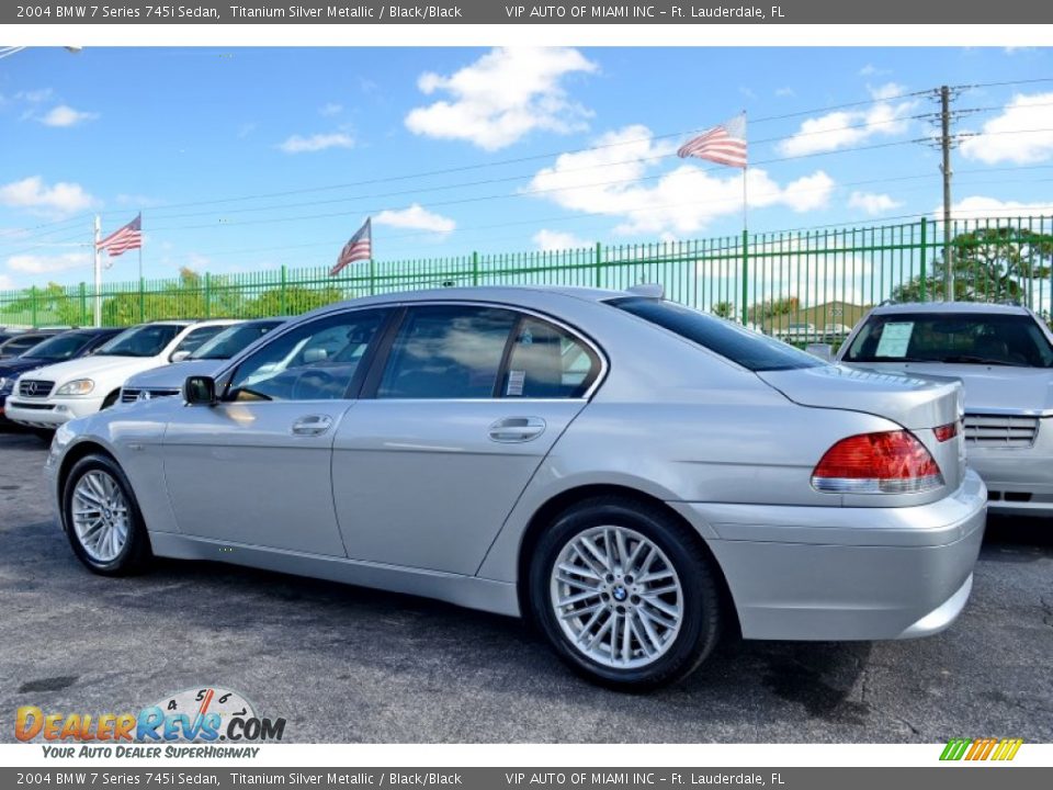2004 BMW 7 Series 745i Sedan Titanium Silver Metallic / Black/Black Photo #6