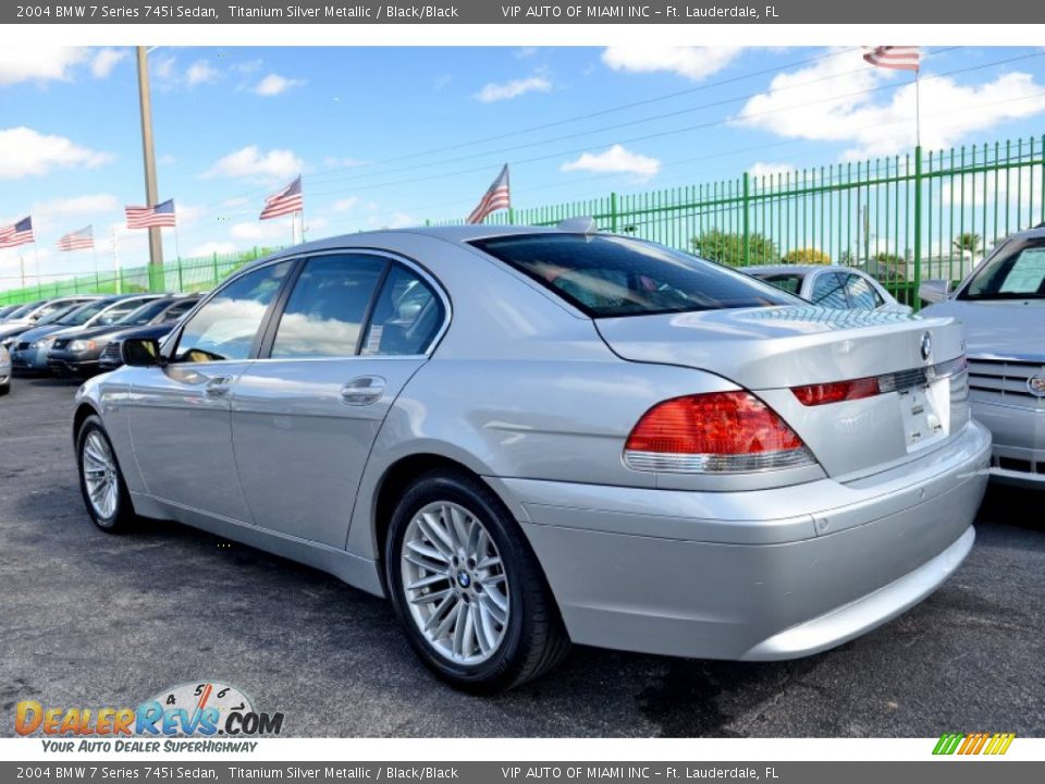 2004 BMW 7 Series 745i Sedan Titanium Silver Metallic / Black/Black Photo #7