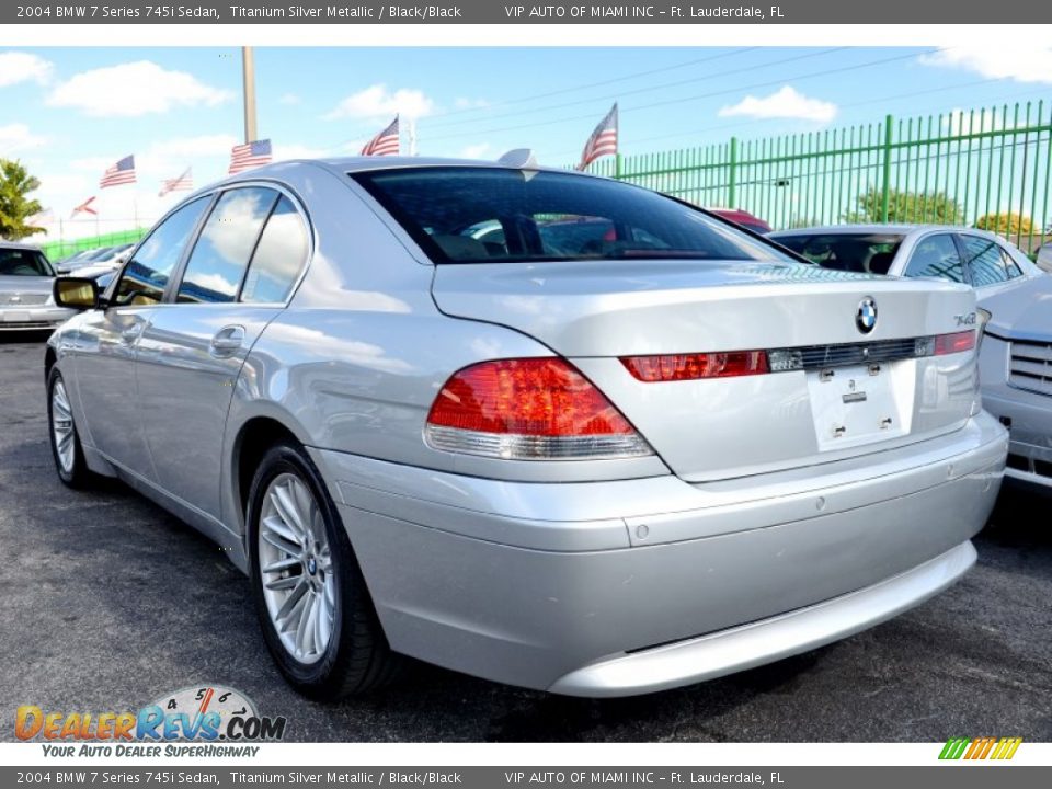 2004 BMW 7 Series 745i Sedan Titanium Silver Metallic / Black/Black Photo #8