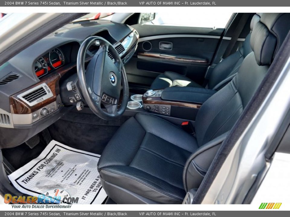 2004 BMW 7 Series 745i Sedan Titanium Silver Metallic / Black/Black Photo #13