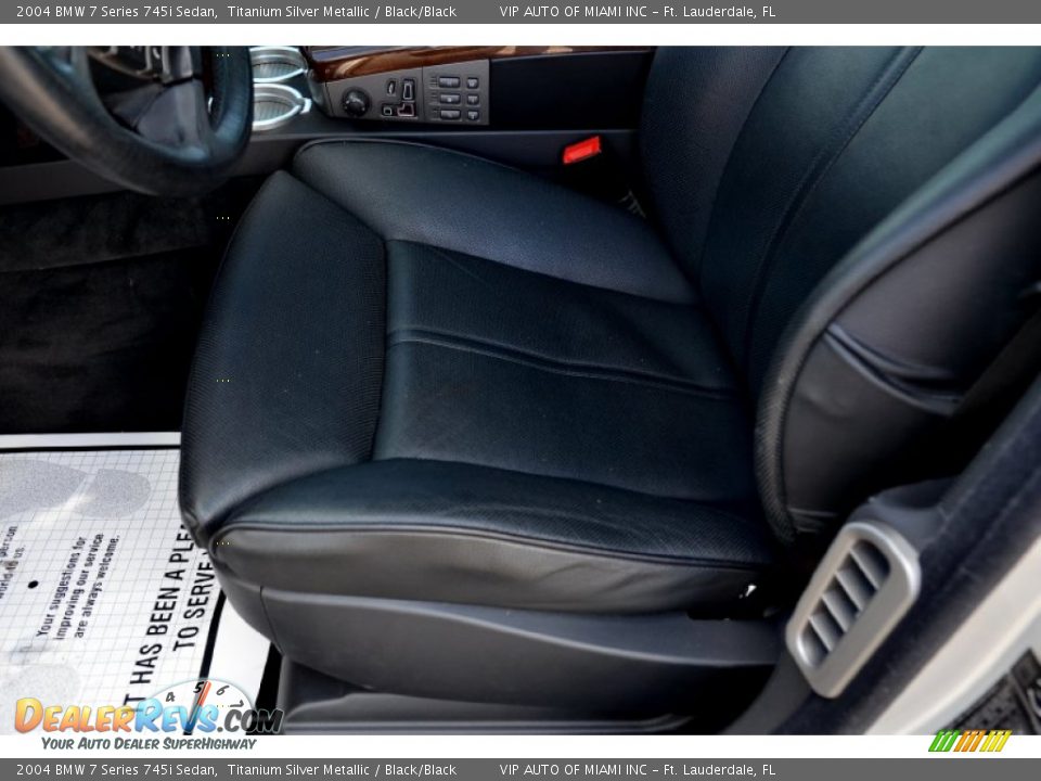 2004 BMW 7 Series 745i Sedan Titanium Silver Metallic / Black/Black Photo #14