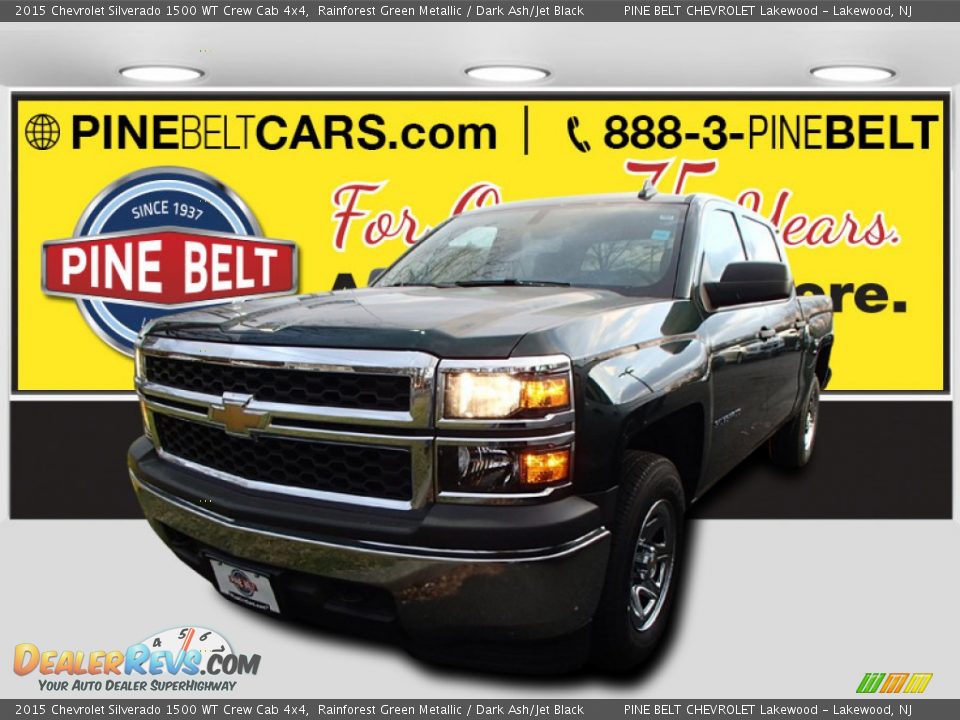 2015 Chevrolet Silverado 1500 WT Crew Cab 4x4 Rainforest Green Metallic / Dark Ash/Jet Black Photo #1