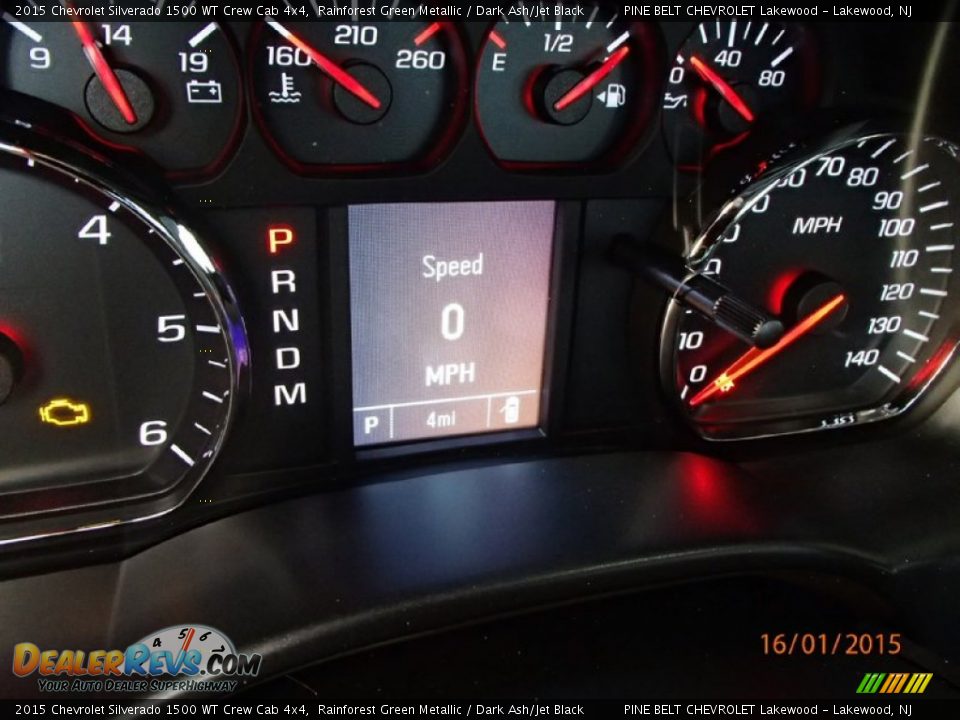 2015 Chevrolet Silverado 1500 WT Crew Cab 4x4 Rainforest Green Metallic / Dark Ash/Jet Black Photo #11