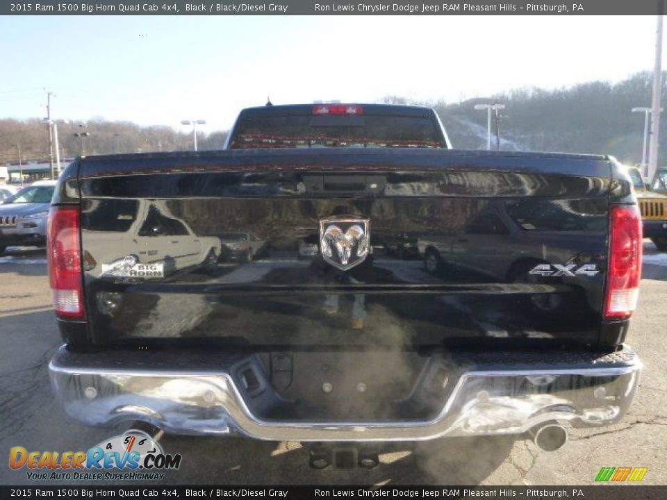 2015 Ram 1500 Big Horn Quad Cab 4x4 Black / Black/Diesel Gray Photo #4