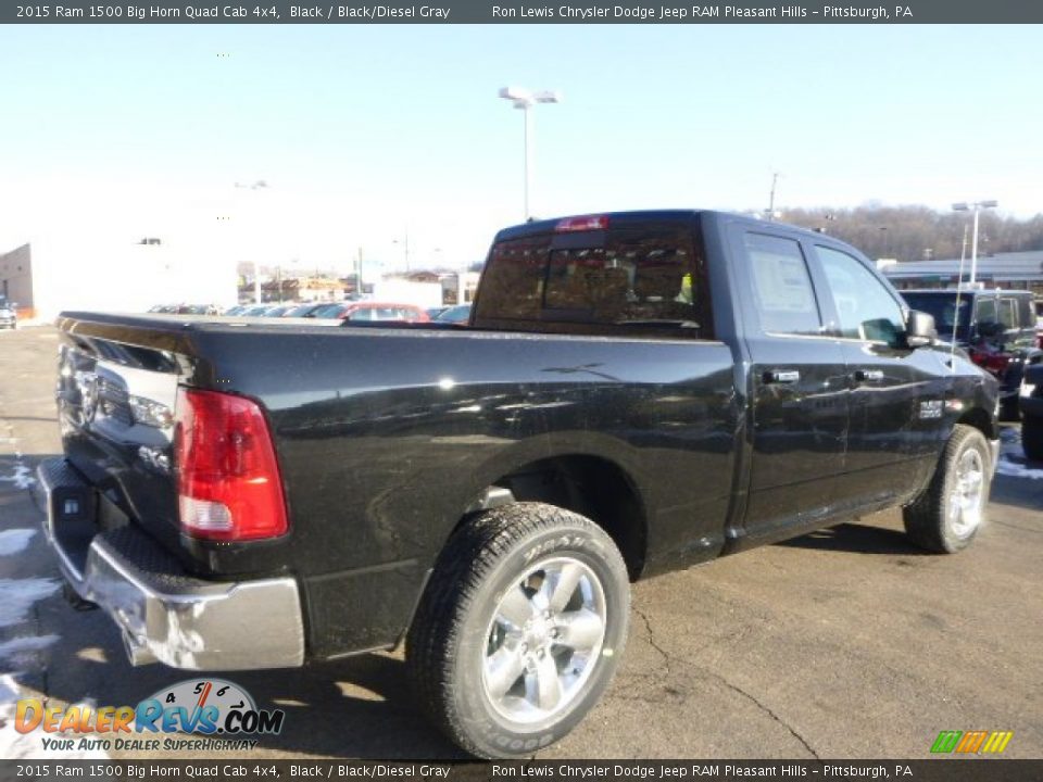 2015 Ram 1500 Big Horn Quad Cab 4x4 Black / Black/Diesel Gray Photo #6