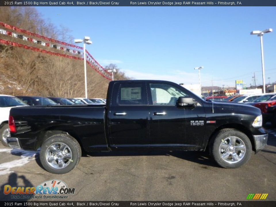 2015 Ram 1500 Big Horn Quad Cab 4x4 Black / Black/Diesel Gray Photo #7