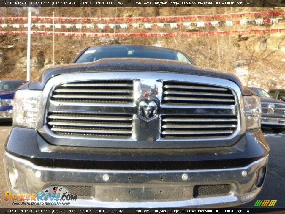 2015 Ram 1500 Big Horn Quad Cab 4x4 Black / Black/Diesel Gray Photo #9